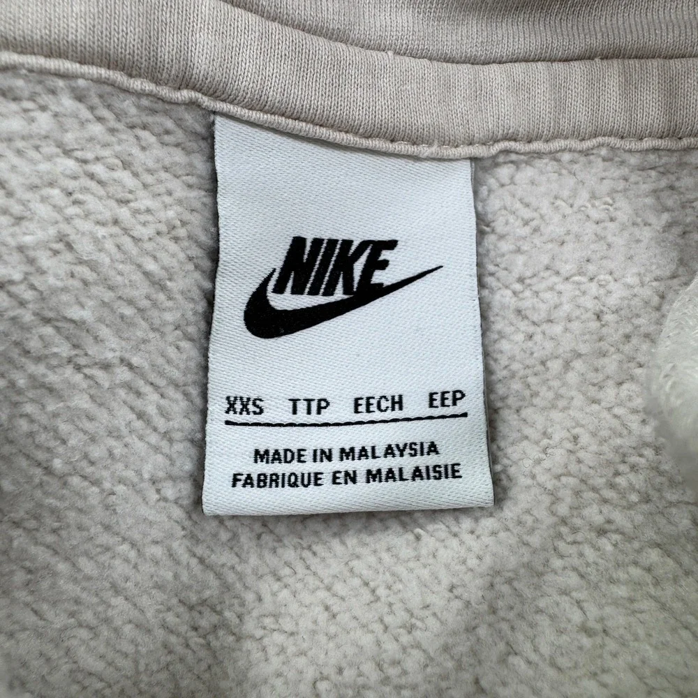 Nike Women's Hoodie Phoenix Fleece Oversized Cropped Tan Pink XXS Sportwear Y2K
